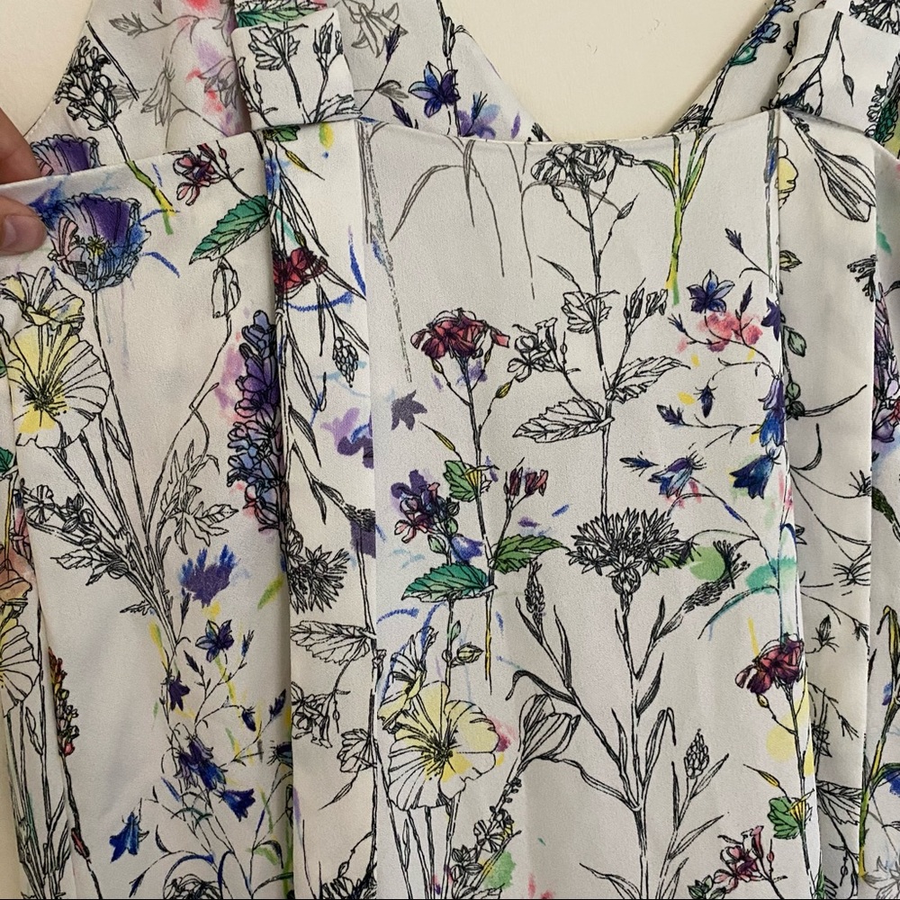 H&M Crêpe Floral Ruffle Hem Midi Dress Size 6 - Picture 9 of 12
